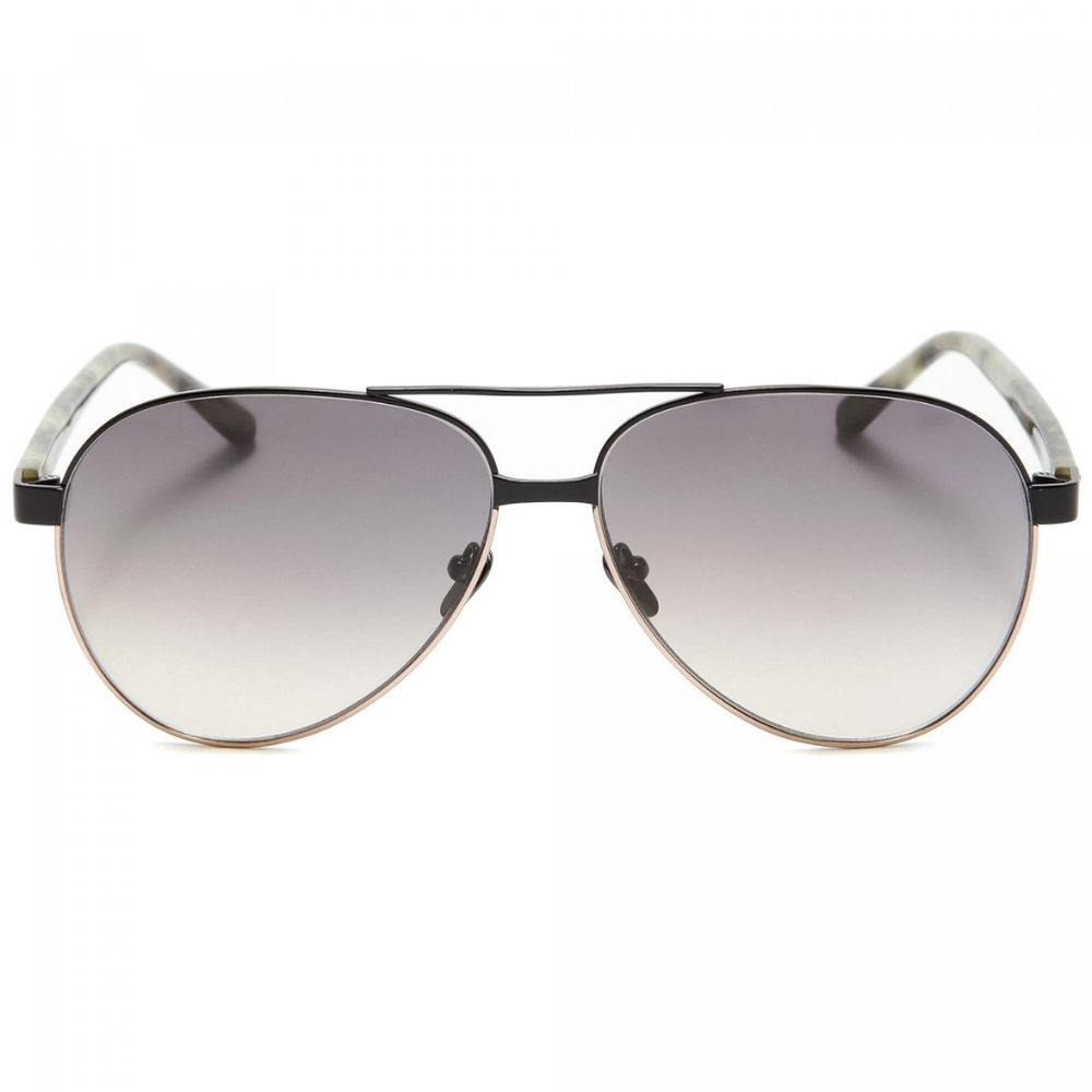 NIB Linda Farrow - 533 C5 Aviator Sunglasses - Black Rose Gold Marble